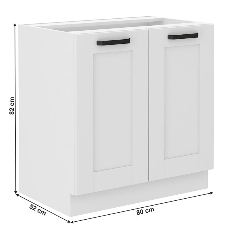 Spodná skrinka, 80cm, biela, LULA 80 D 2F BB