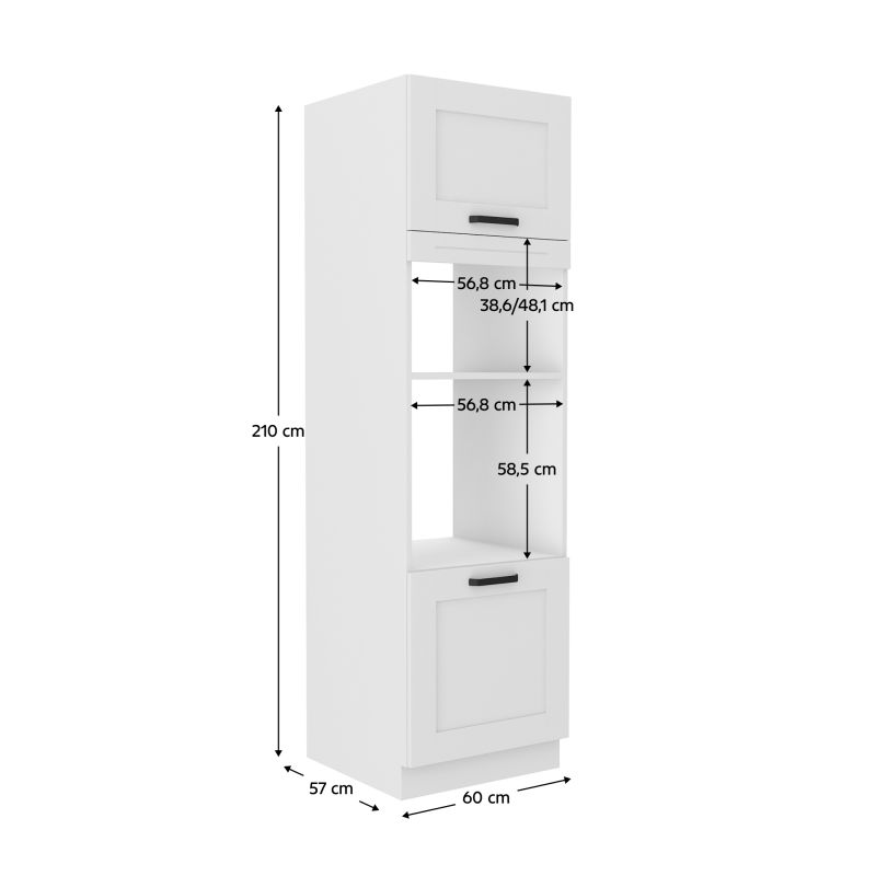 Vysoká skrinka na rúru, 60cm, biela, LULA 60 DPM-210 2F