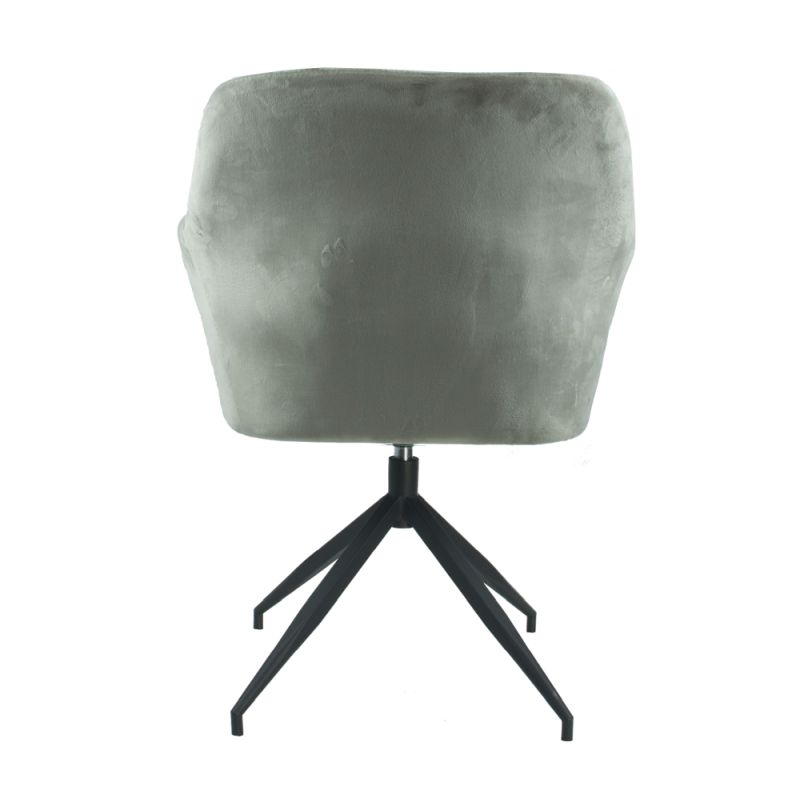 Otočná stolička, sivohnedá Taupe látka, čierny kov, VELEZA NEW