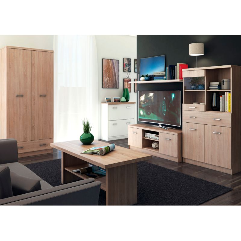 RTV Stolík, 120cm, dub sonoma, TOPTY TYP 35 2D