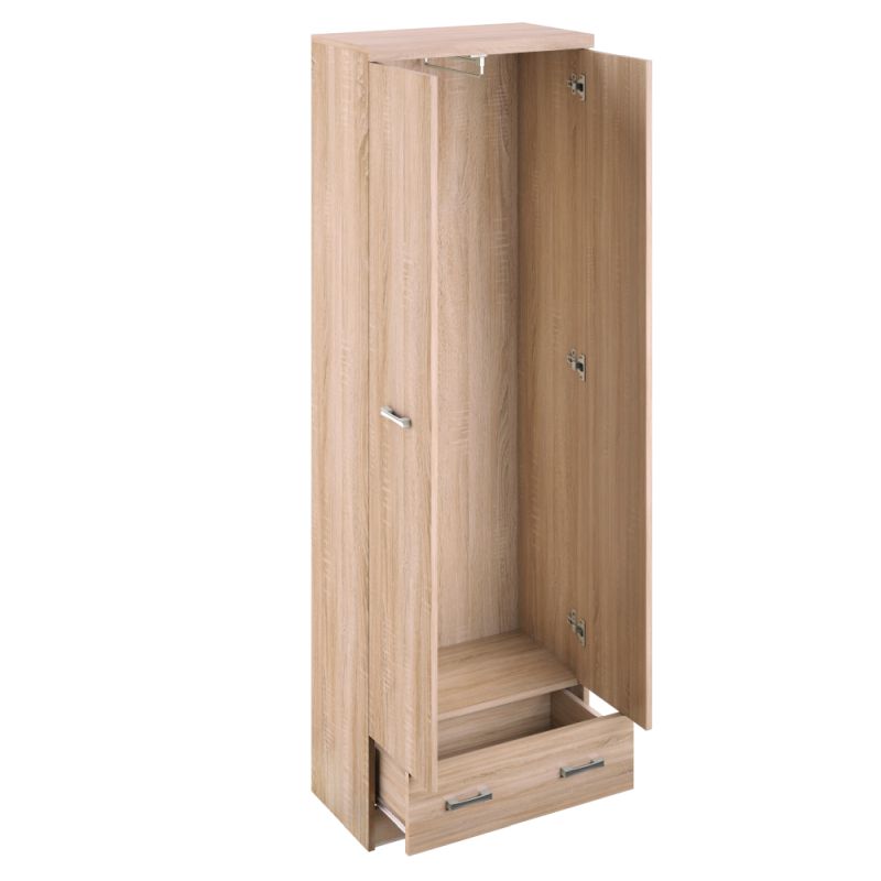 Skriňa, 60cm, vešiaková, dub sonoma, zrkadlo, TOPTY TYP 38 2D1S