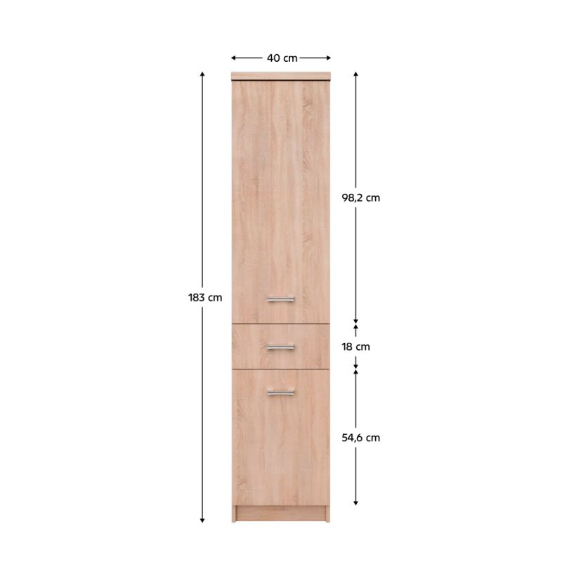 Regál, 40cm, dub sonoma, TOPTY TYP 31 2D1S