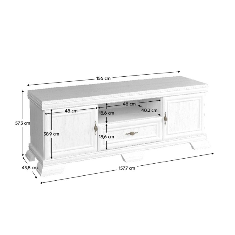 TV stolík, 158cm, sosna andersen, KORA KRT2 NEW