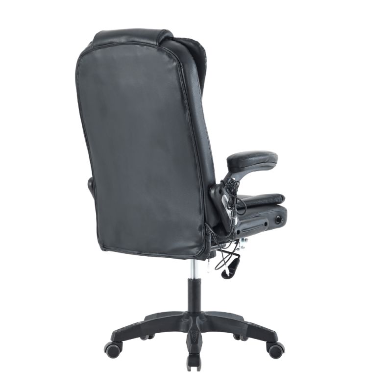 Kancelárske kreslo, funkcia masáže, čierna ekokoža, TYLER NEW