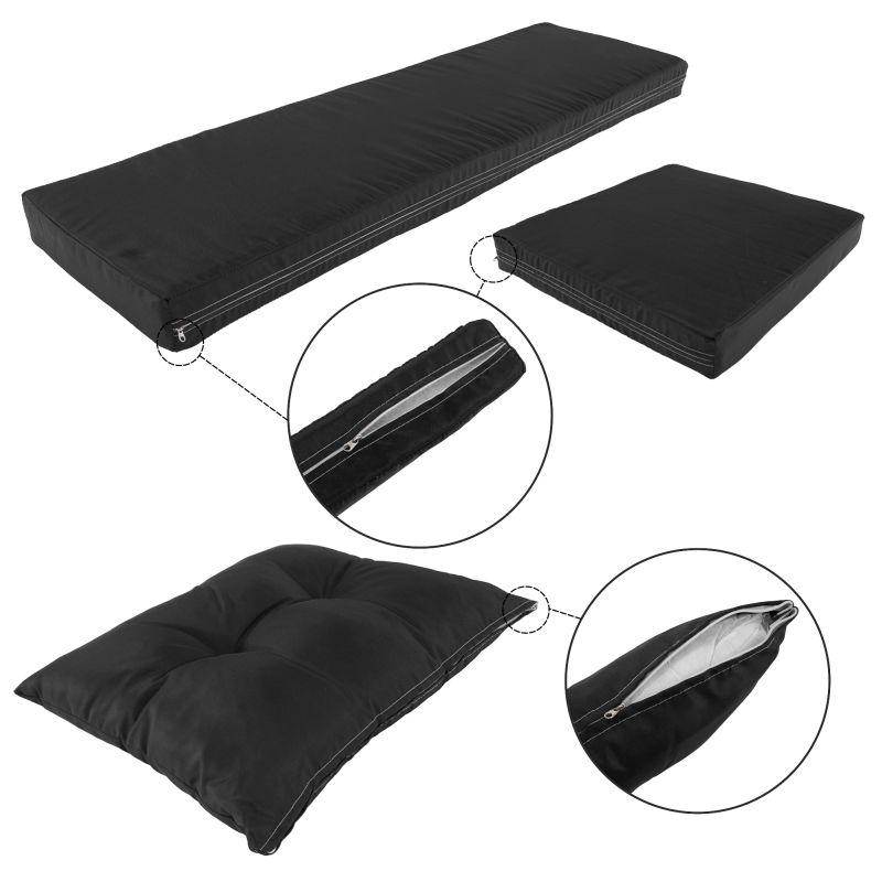 Záhradný ratanový set, svetlohnedý ratan, čierna látka, MADUL