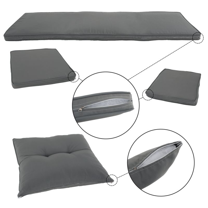 Záhradný, ratanový set, svetlosivý, LALEN
