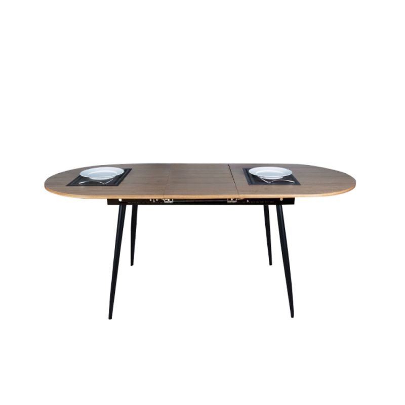 Jedálenský stôl, 150x80cm, rozkladací, MDF, dub, čierny, TAMERON