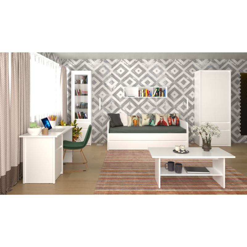 PC stôl, 120x59cm, biely, ERODIN 1D1S