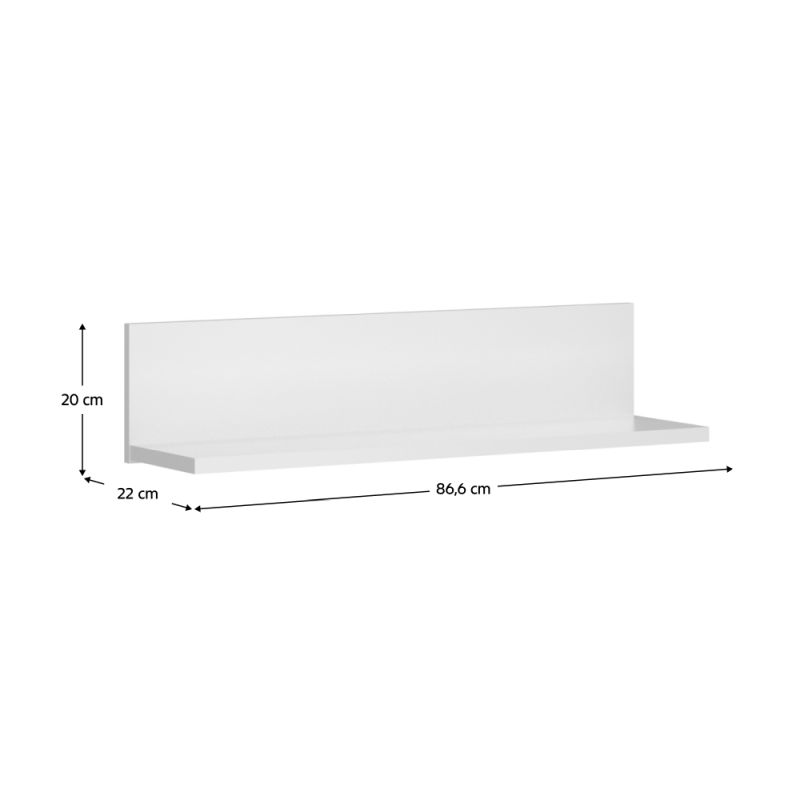 Polica, 87cm, biela, ERODIN