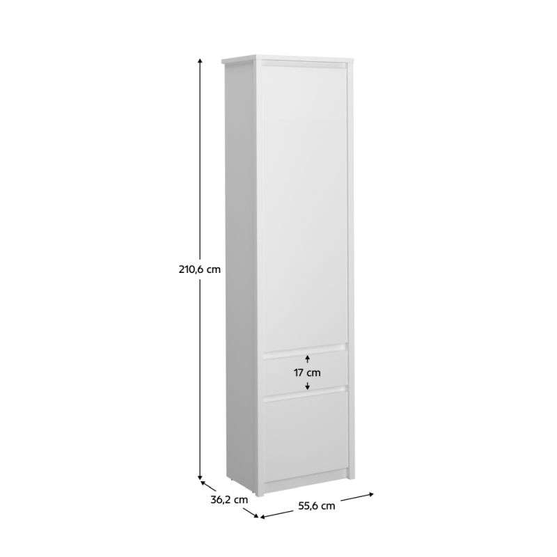 Regál, 55cm, biely, ERODIN 2D1S