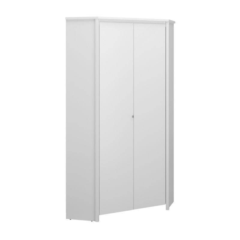 Rohová skriňa, 85cm, kombinovaná, biela, ERODIN 2D