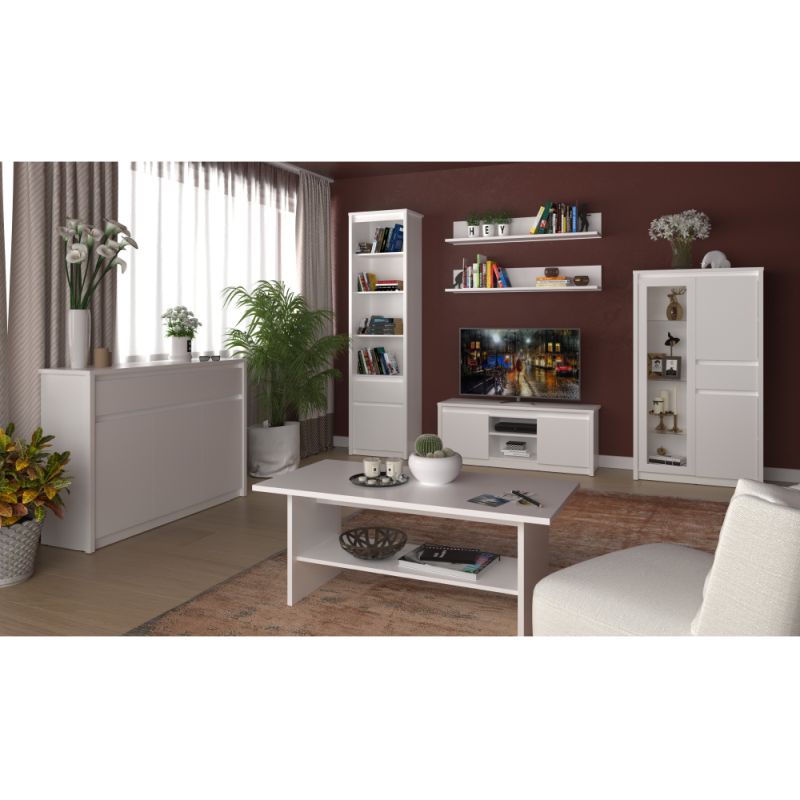 Kondela TV stolík, 125cm, biely, ERODIN 2D