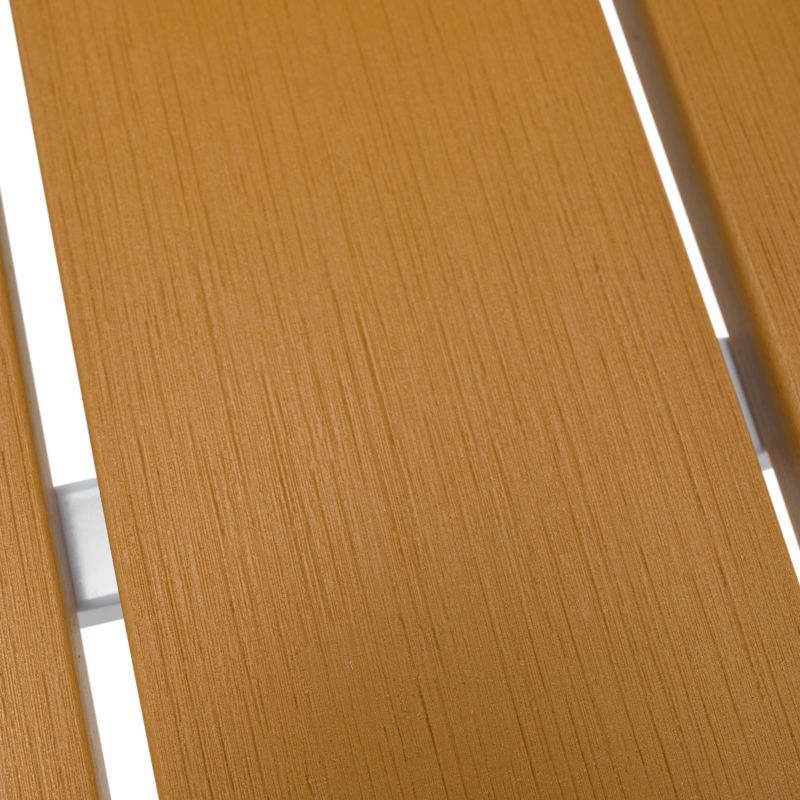Záhradný stôl, 150x90cm, biela oceľ, polywood dub, BONTO