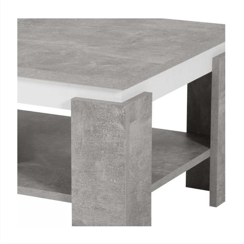 Konferenčný stolík, 90x60cm, betón, biely, PIANI