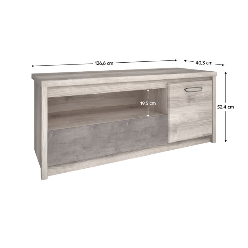 TV stolík, 127cm, gaštan nairobi, onyx, JESI 1D1S