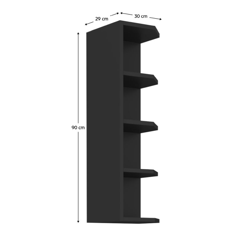 Horná skrinka otvorená, 30cm, čierna, ARAKA, MENZO, SIBER 30 G-90 ZAK
