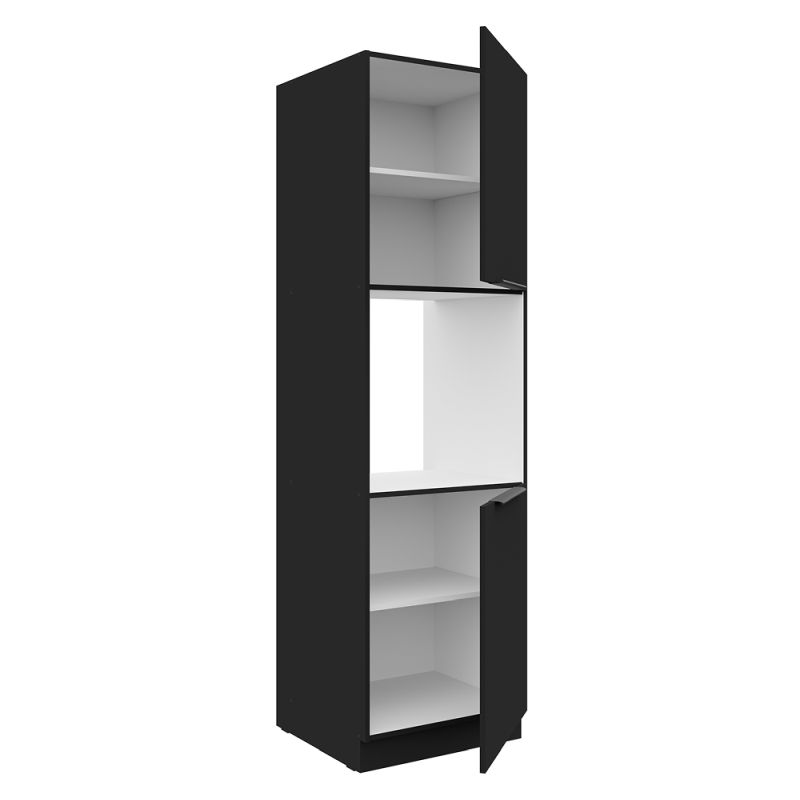 Vysoká skrinka na rúru, 60cm, čierna, SIBER 60 DP-210 2F