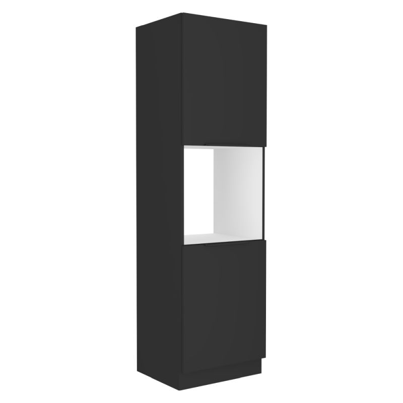 Vysoká skrinka na rúru, 60cm, čierna, SIBER 60 DP-210 2F