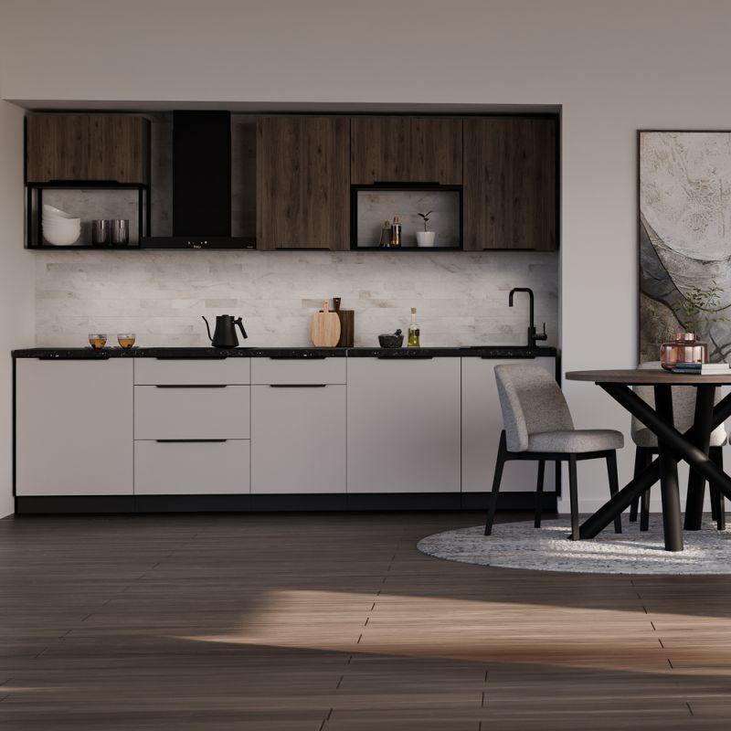 Spodná skrinka, 40cm, cashmere, čierna, ARAKA 40 D 1F BB
