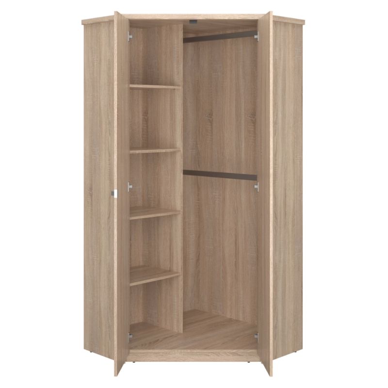 Rohová skriňa, 101cm, kombinovaná, dub sonoma, NORTY TYP 27 2D