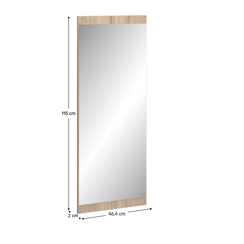 Zrkadlo, 46x115cm, dub sonoma, NORTY TYP 26