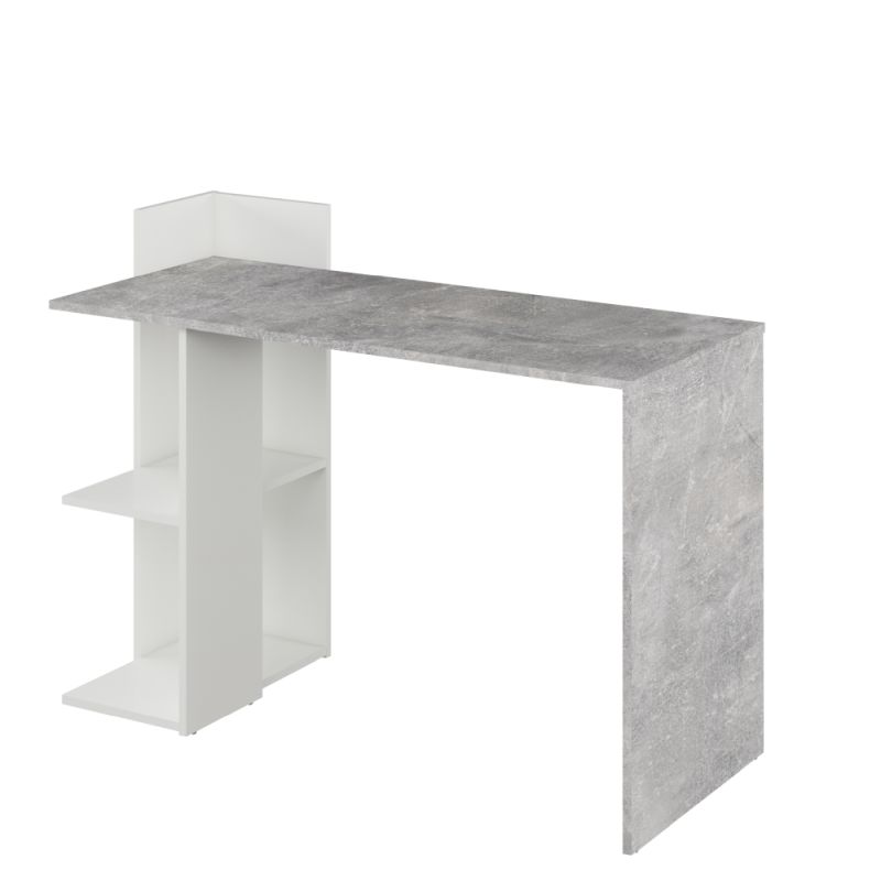 PC stôl, 120x52cm, betón, biely, ANDREO NEW