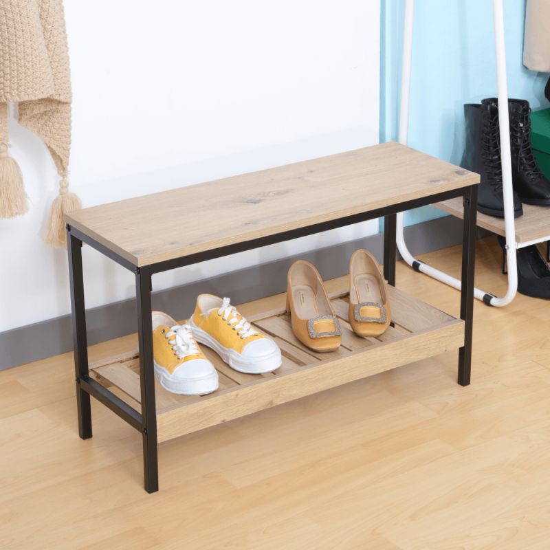 Botník, 70cm, dub, čierny, REST
