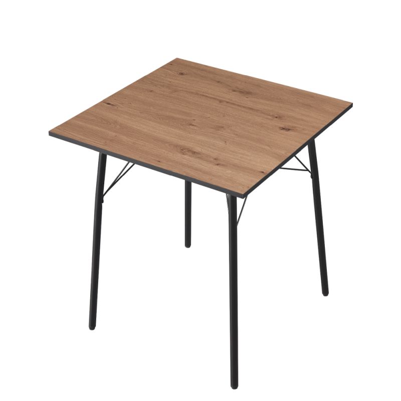 Jedálenský stôl, 70x70cm, MDF, dub artisan, čierny, NALAK TYP 1