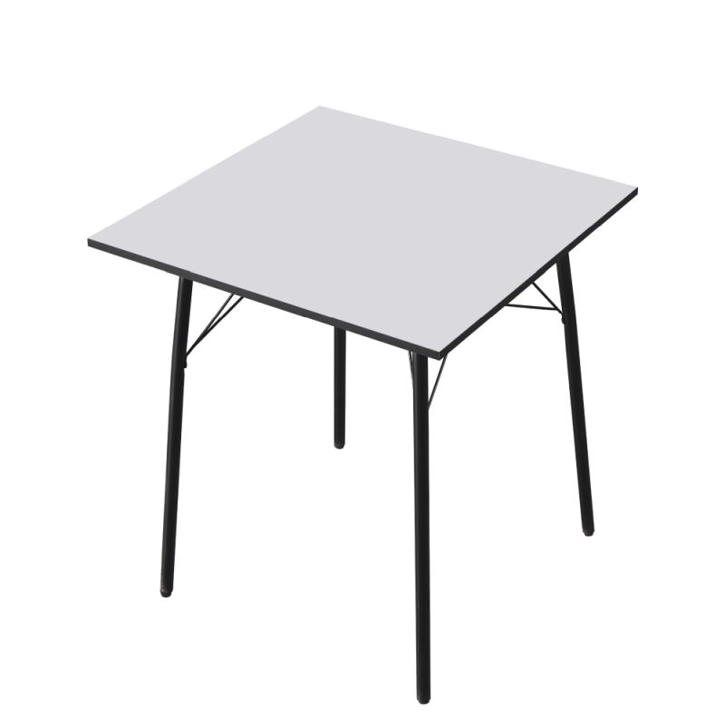 Jedálenský stôl, 70x70cm, MDF, biely, čierny, NALAK TYP 1