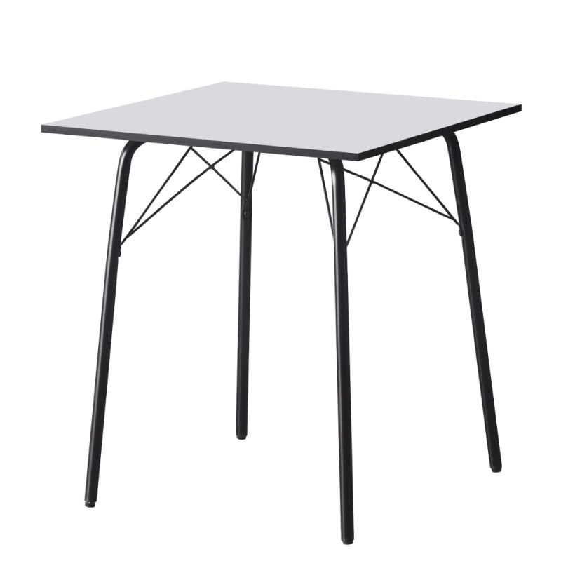 Jedálenský stôl, 70x70cm, MDF, biely, čierny, NALAK TYP 1
