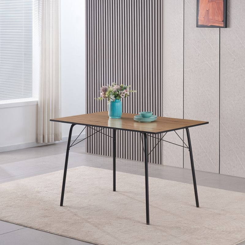 Jedálenský stôl, 120x75cm, MDF, dub artisan, čierny, NALAK TYP 2