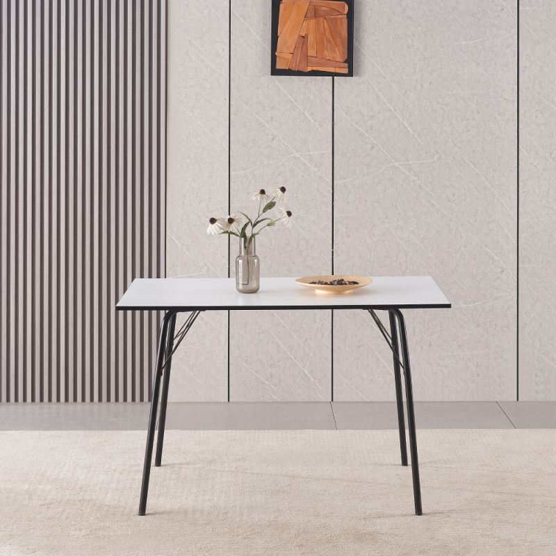 Jedálenský stôl, 120x75cm, MDF, biely, čierny, NALAK TYP 2