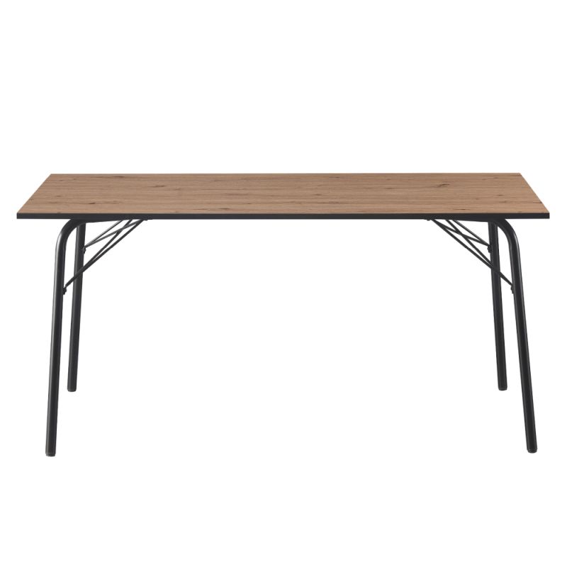 Jedálenský stôl, 160x80cm, MDF, dub artisan, čierny, NALAK TYP 3
