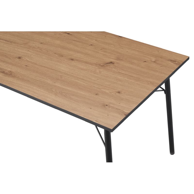 Jedálenský stôl, 160x80cm, MDF, dub artisan, čierny, NALAK TYP 3
