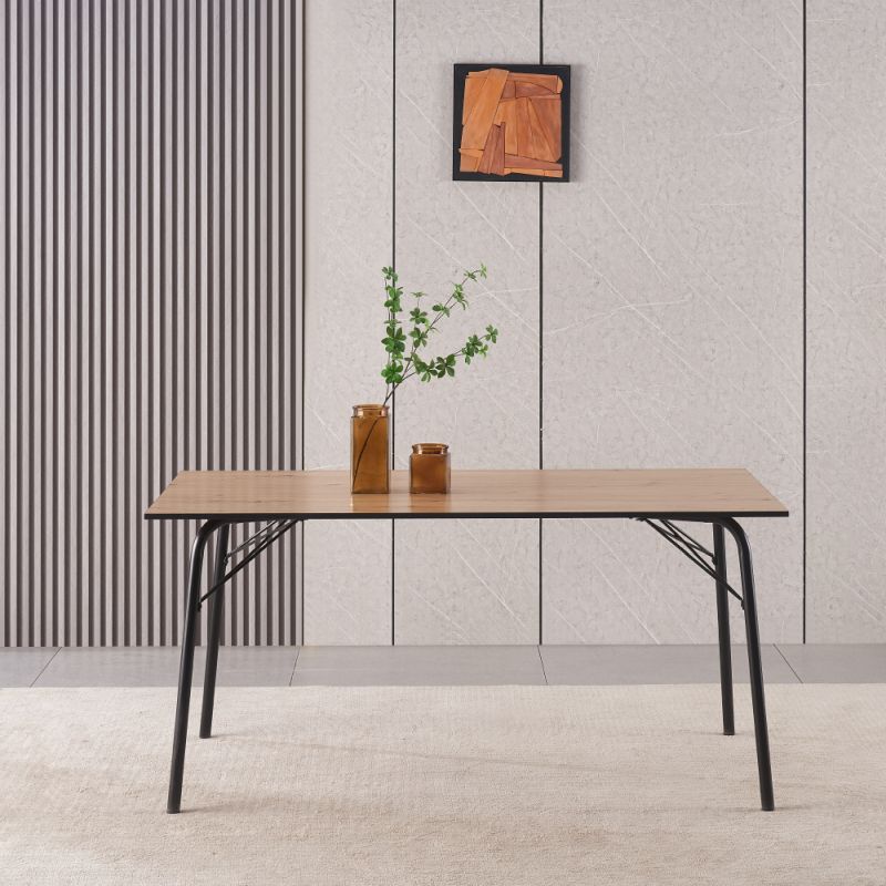 Jedálenský stôl, 160x80cm, MDF, dub artisan, čierny, NALAK TYP 3