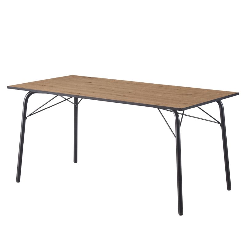 Jedálenský stôl, 160x80cm, MDF, dub artisan, čierny, NALAK TYP 3