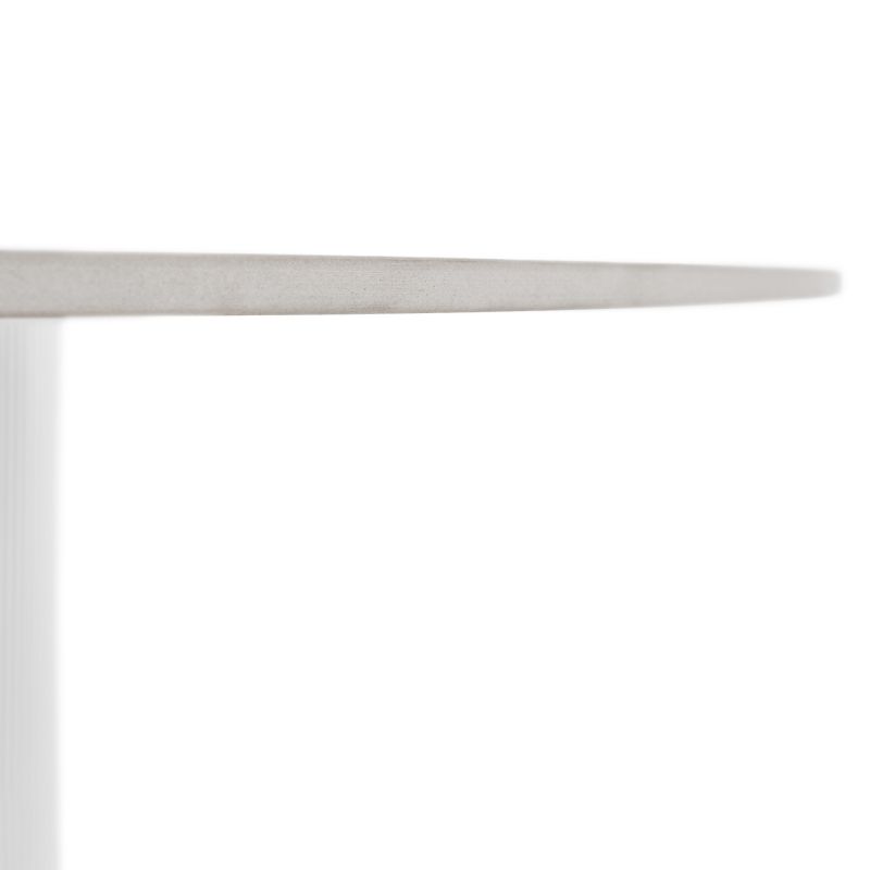 Jedálenský stôl, okrúhly 120cm, kameň, biely mramor, MAHIR TYP 1