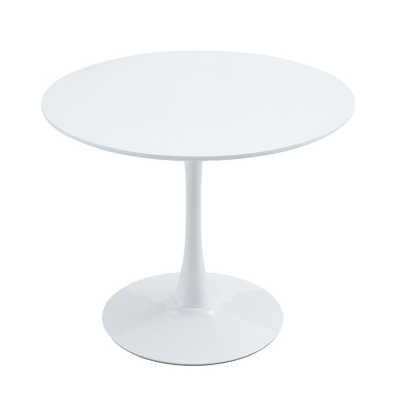 Jedálenský stôl, okrúhly 80cm, MDF, biely, REVENTON NEW
