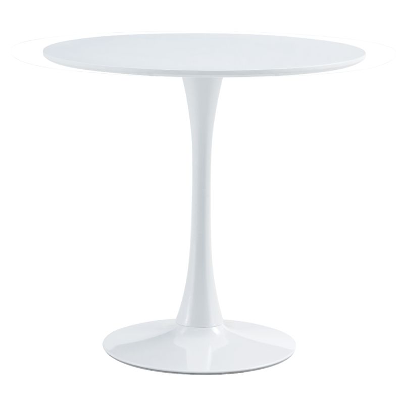 Jedálenský stôl, okrúhly 80cm, MDF, biely, REVENTON NEW