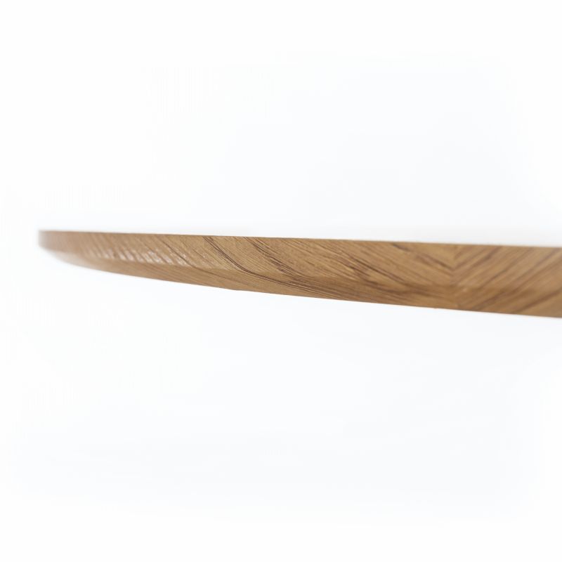 Jedálenský stôl, okrúhly 110cm, MDF, dub, čierny, REVENTON NEW