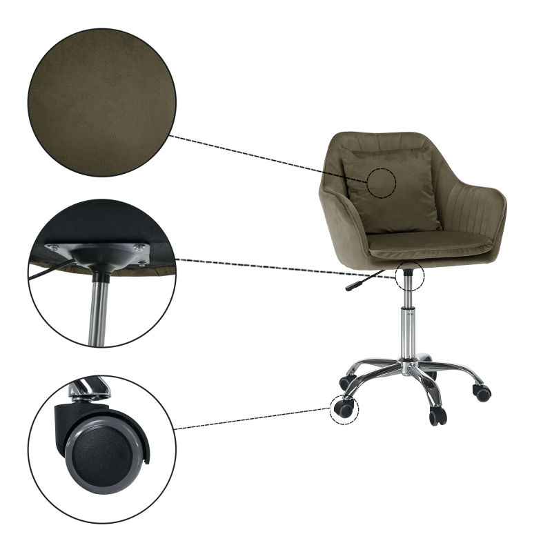 Kancelárske kreslo, sivohnedá Taupe látka, KLIAN
