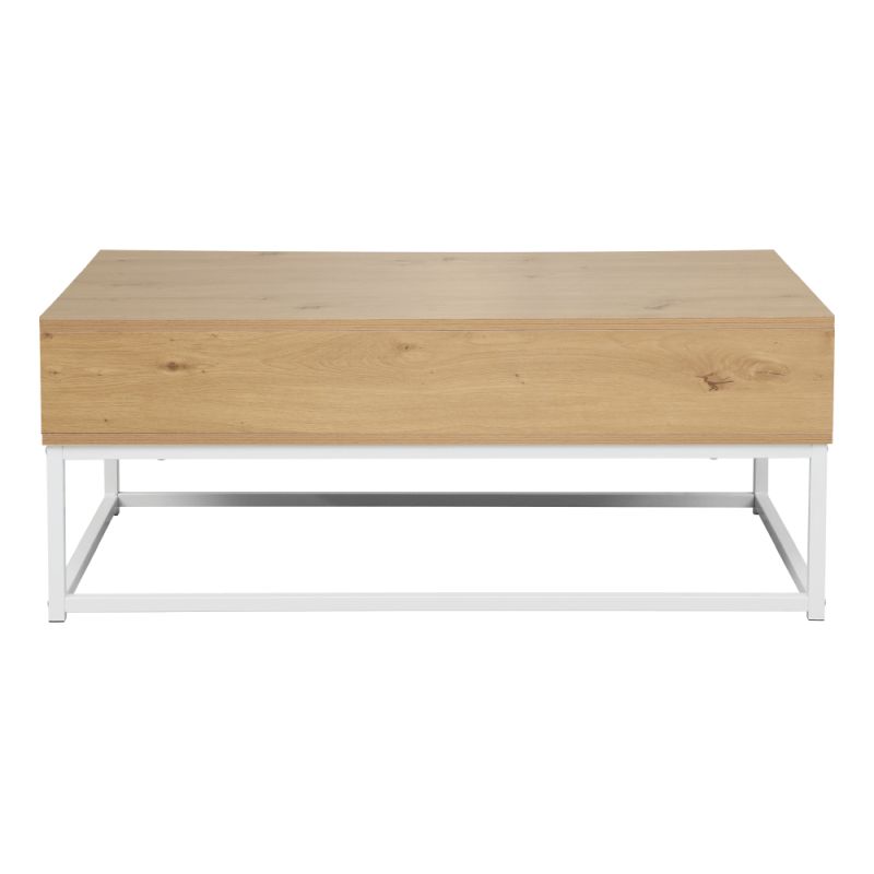 Konferenčný stolík, 100x55cm, dub, biely, LIVINA