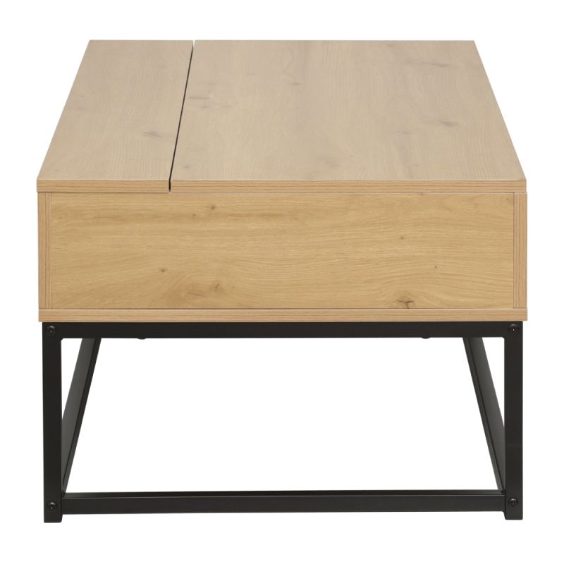Konferenčný stolík, 100x55cm, dub, čierny, LIVINA