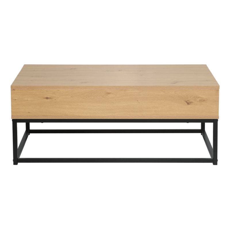Konferenčný stolík, 100x55cm, dub, čierny, LIVINA
