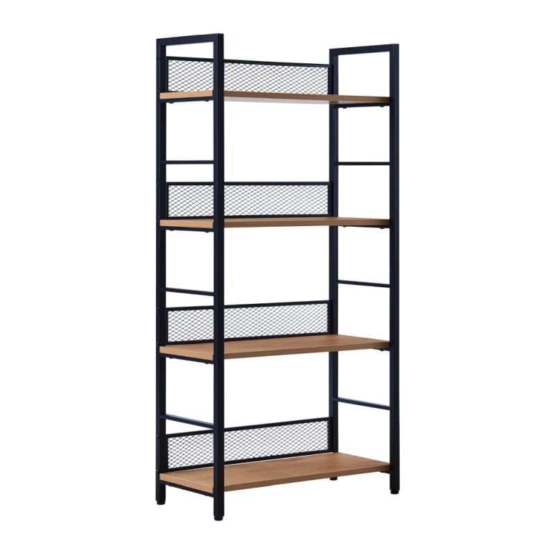 Regál, 60cm, čierny, dub, KELER TYP 1