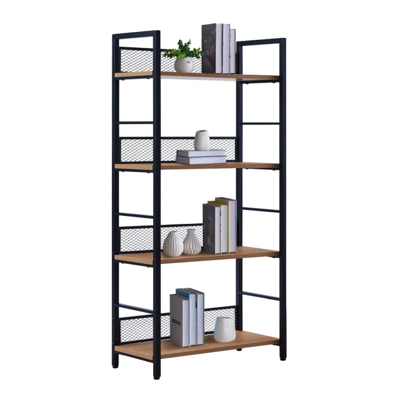 Regál, 60cm, čierny, dub, KELER TYP 1