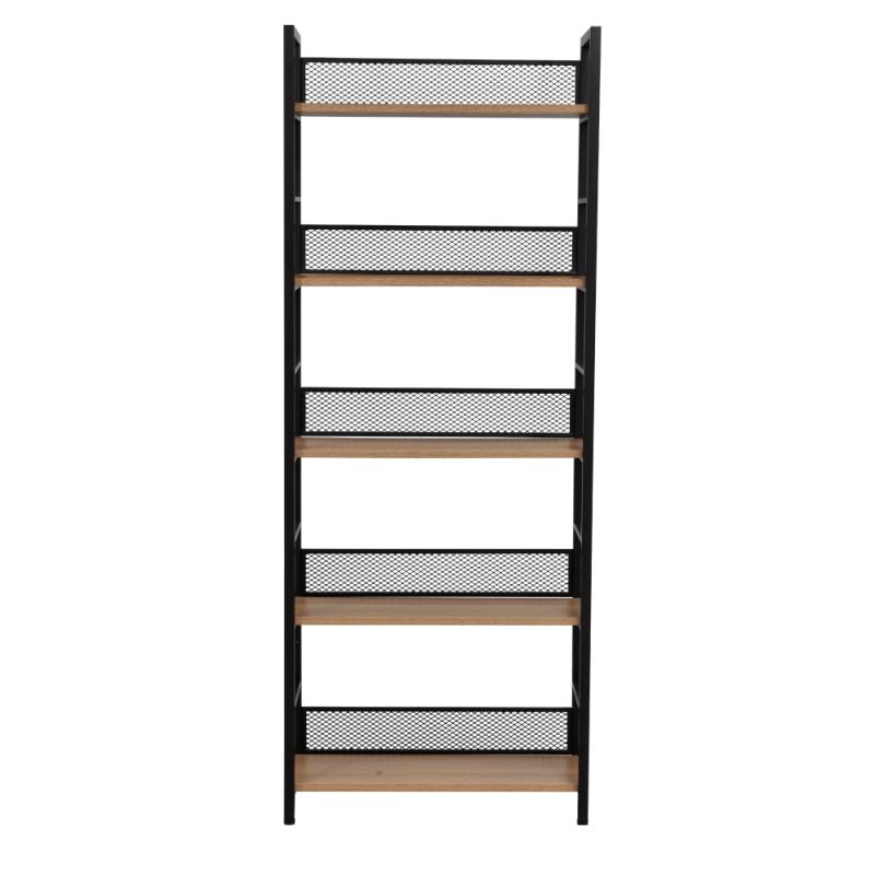 Regál, 60cm, čierny, dub, KELER TYP 2