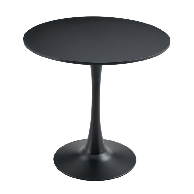 Jedálenský stôl, okrúhly 80cm, MDF, čierny, REVENTON NEW