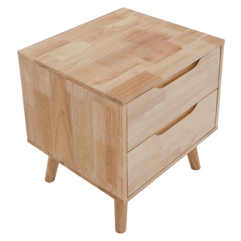 Nočný stolík, 43cm, masív, prírodný, BRUNI