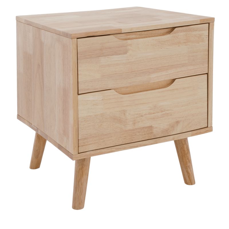 Nočný stolík, 43cm, masív, prírodný, BRUNI